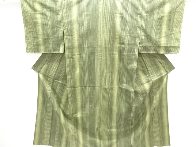 JAPANESE KIMONO / ANTIQUE KIMONO / SILK / FUSHI TSUMUGI / WOVEN STRIPE